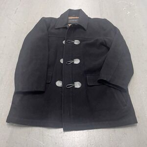 Marc New York Men's Wool Blend Toggle Duffle Coat Black Size XL Winter Outerwear